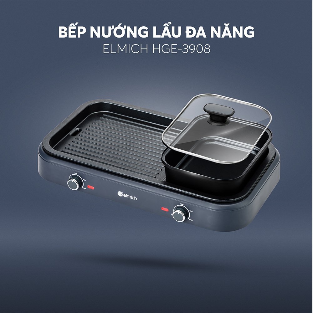 (Duy nhất từ 05-17.01)Bếp nướng lẩu đa năng Elmich HE-3908