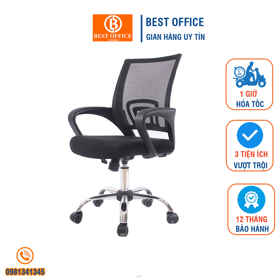 Ghế xoay văn phòng Best Office Box405 lưng lưới -Ghế làm việc ,nâng/hạ độ cao - Office chair - mesh chair BH 12 THÁNG