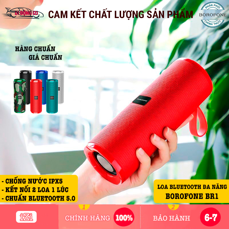 Loa bluetooth chống nước borofone br1, kết nối cùng lúc 2 loa, chất âm tuyệt vời, bluetooth chuẩn 5.0