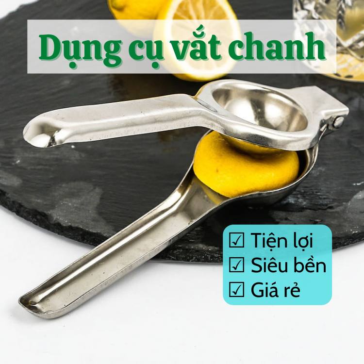 Dụng cụ ép nước cam chanh cầm tay inox cao cấp chống gỉ an toàn, lọc bỏ hạt chanh dễ dàng bền đẹp