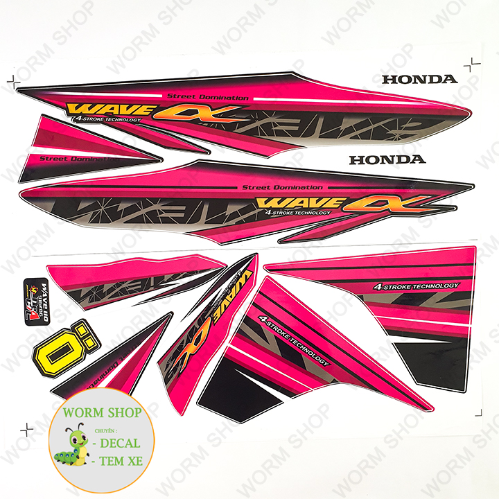 Tem rời Wave Alpha 110 ( Đời 2017 - 2020) - Tem 3 lớp chống phai màu