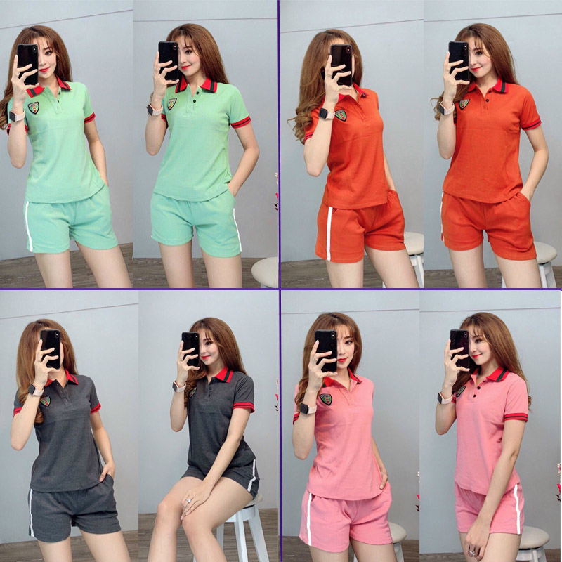- bộ pijama, bộ đồ ngủ nữ thun cotton kiểu dáng thể thao - set bộ quần áo thể thao nữ form rộng – set đồ nữ áo thun nữ tay lỡ cổ áo sơ mi