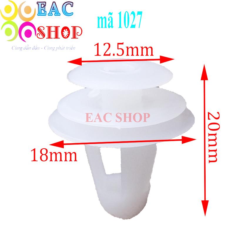 Chốt nhựa ô tô, lở nhựa ô tô ,mã 1027 vít nhựa ô tô, ốc nhựa , ốc nhựa nội, ngoại thất mã số :1027 bộ 20 cái màu trắng - Thu Nhung shop