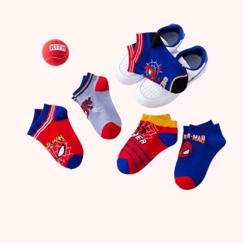 Set 5 đôi tất hình siêu nhân siêu ngầu cho bé trai(1-6 tuổi)