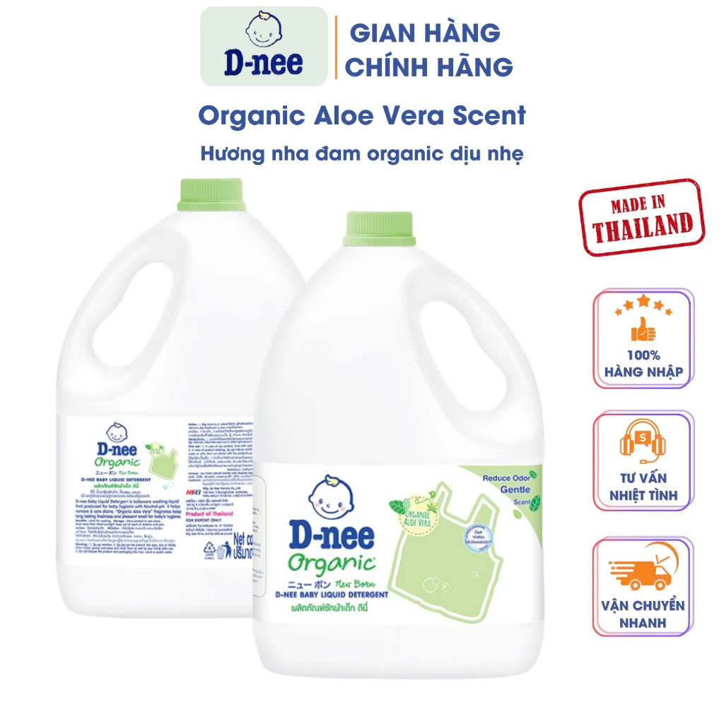 Nước Giặt Quần Áo Em Bé Dnee 3000ml (Chính Hãng Có Tem Đại Thịnh)-Nước Giặt Xả Vải Quần Áo Trẻ Em An Toàn Cho Da Bé D-NEE 3000ml, Đủ Màu Xanh Dương, Xanh Lá, Tím, Hồng, Trắng - Hàng Chính Hãng Dnee