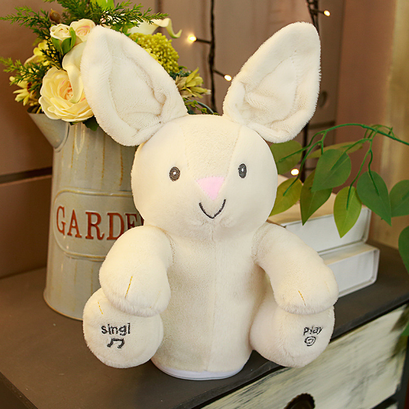 Thú Bông THỎ TRẮNG dễ thương biết hát biết vẫy tai ú òa mang lại tiếng cười cho bé