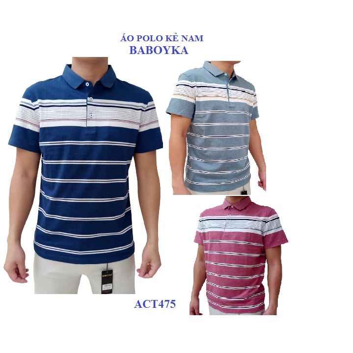 ÁO POLO NAM BABOYKA CHẤT COTTON PHỐI KẺ TINH TẾ CHO MỌI LỨA TUỔI [ACT475][NEW]