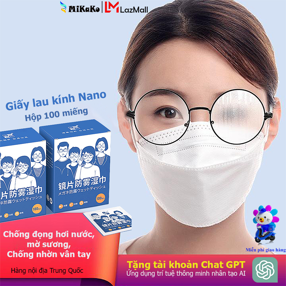 Loại 1- Giấy lau kính Nano chống bám hơi nước, nhờn, vân tay bụi bẩn trên mắt kính, điện thoại, laptop, máy ảnh
