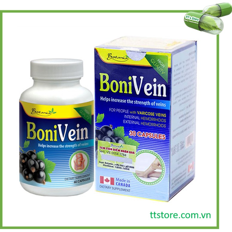 BoniVein Hộp 30 viên - Hỗ trợ điều trị trĩ giãn tĩnh mạch