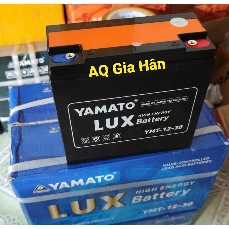 ẮC QUY XE MÁY ĐIỆN CHÍNH HÃNG YAMATO LUX YMT-12-30 dành cho xe máy điện, lưu trữ UPS...
