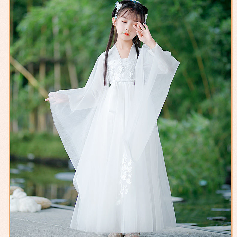 Váy Hán Phục Bé Gái Váy Cổ Trang Trẻ Em Mẫu Mới Váy Hán Phục Siêu Tiên Phong Phong Cách Trung Quốc Cho Bé Gái