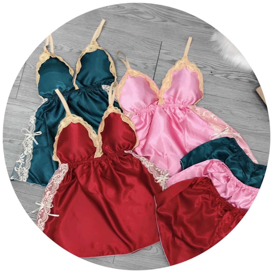 Size 40-80kg Bộ ngủ bigsize kèm quần có mút ngực dễ thương mã 5