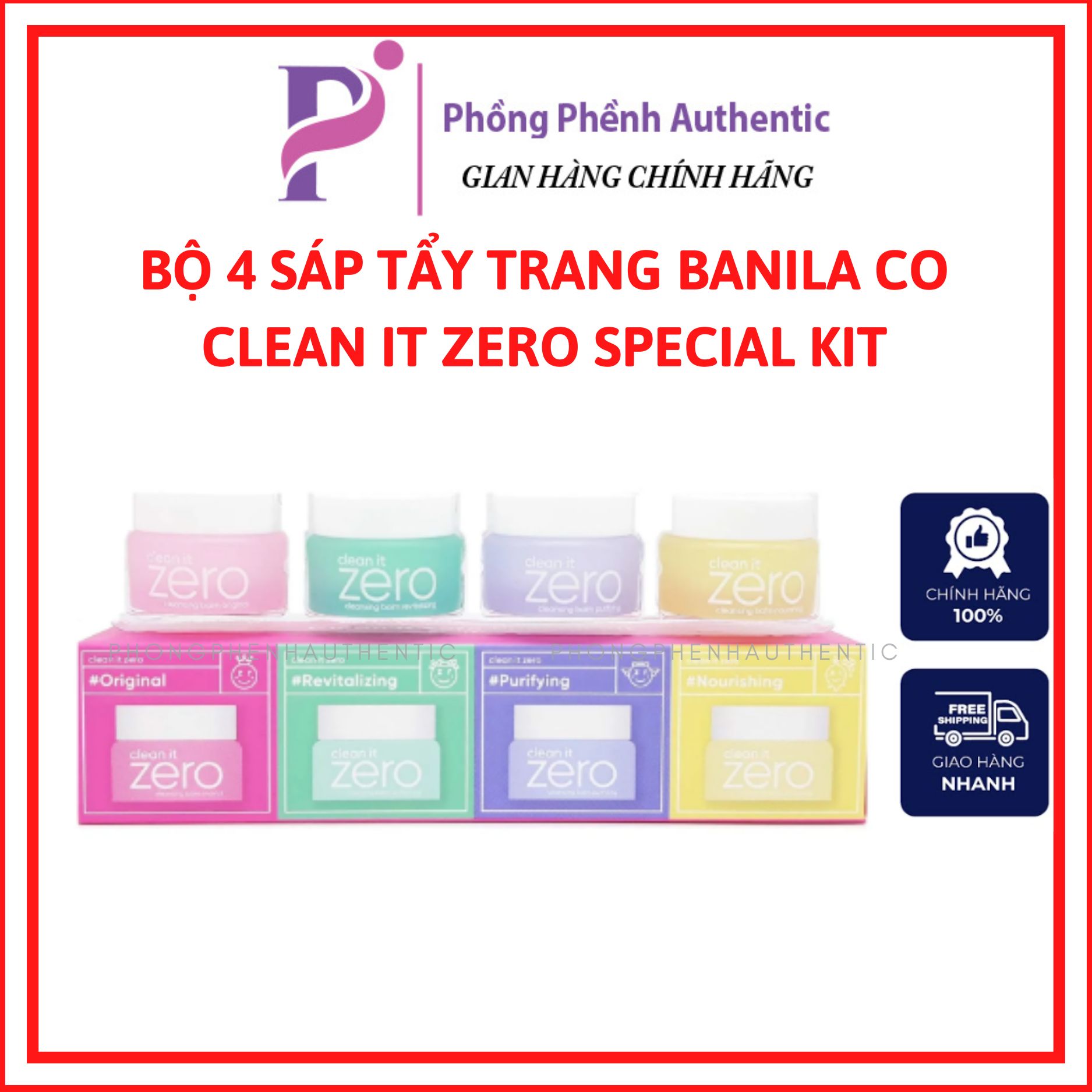 Bộ 4 sáp tẩy trang banila co clean it zero special kit - có tách lẻ - phồng phềnh