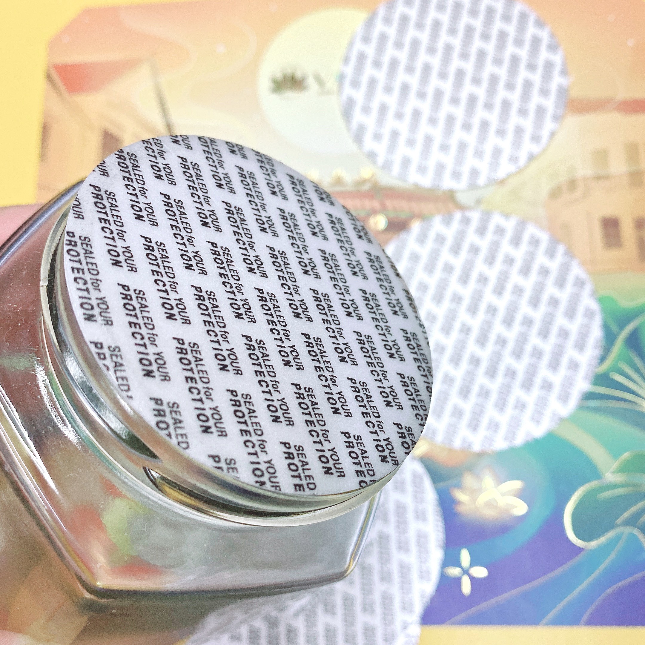 Seal tự dính hũ thủy tinh hủ nhựa pet 66mm 77mm Combo 10 chiếc