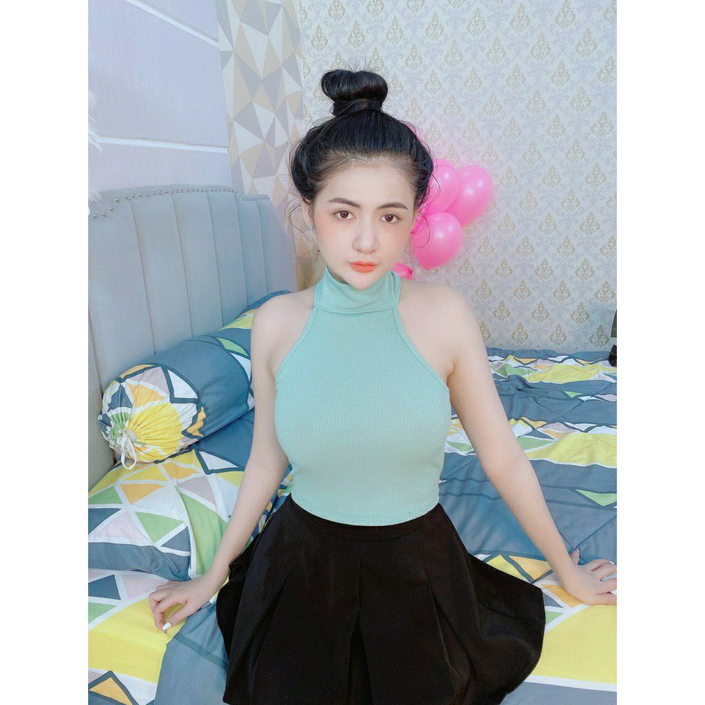 [HCM]STYLE NỮ ĐẸP# ÁO HỞ LƯNG CỔ CAO CÀI NÚT SAUÁO THUN CROPTOP ÁO THUN GÂN FORM DƯỚI 45KG THỜI TRANG NỮ