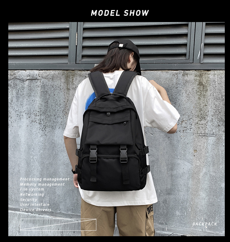 balo nữ đi học, ba lô thời trang, balo unisex. B116 balo 2 nịt trơn