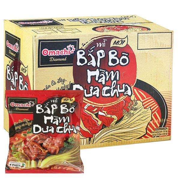 Combo 5 gói Mì bắp bò hầm cải chua Omachi
