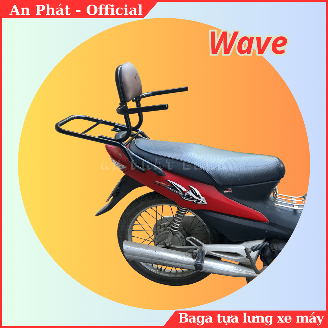 Baga tựa lưng xe máy lắp cho xe Wave, baga phượt An Phát Store