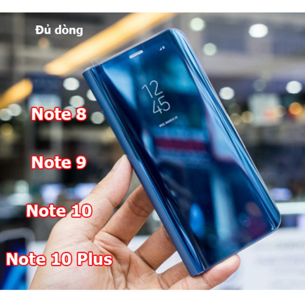 Bao da Note 10 Plus Note 9 Note 8 - bao da tráng gương dáng gập 2 mặt, cam kết sản phẩm đúng mô tả, chất lượng đảm bảo