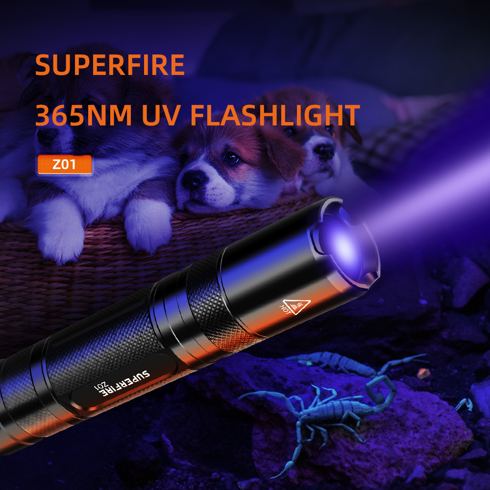 Superfire z01 đèn pin uv đèn pin đen đèn pin bút đèn uv 531nm