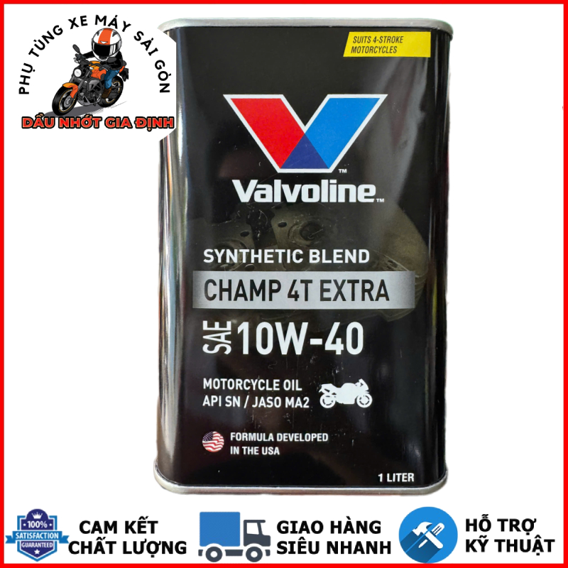 Nhớt Valvoline Champ 4T Extra 10W40 1 LÍT dành cho xe số, côn tay nhập khẩu Singapore
