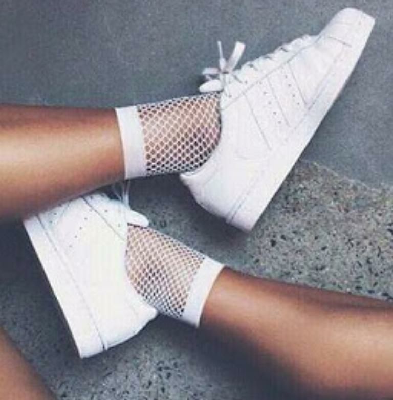 Tất vớ lưới cổ ngắn cực chất màu trắng