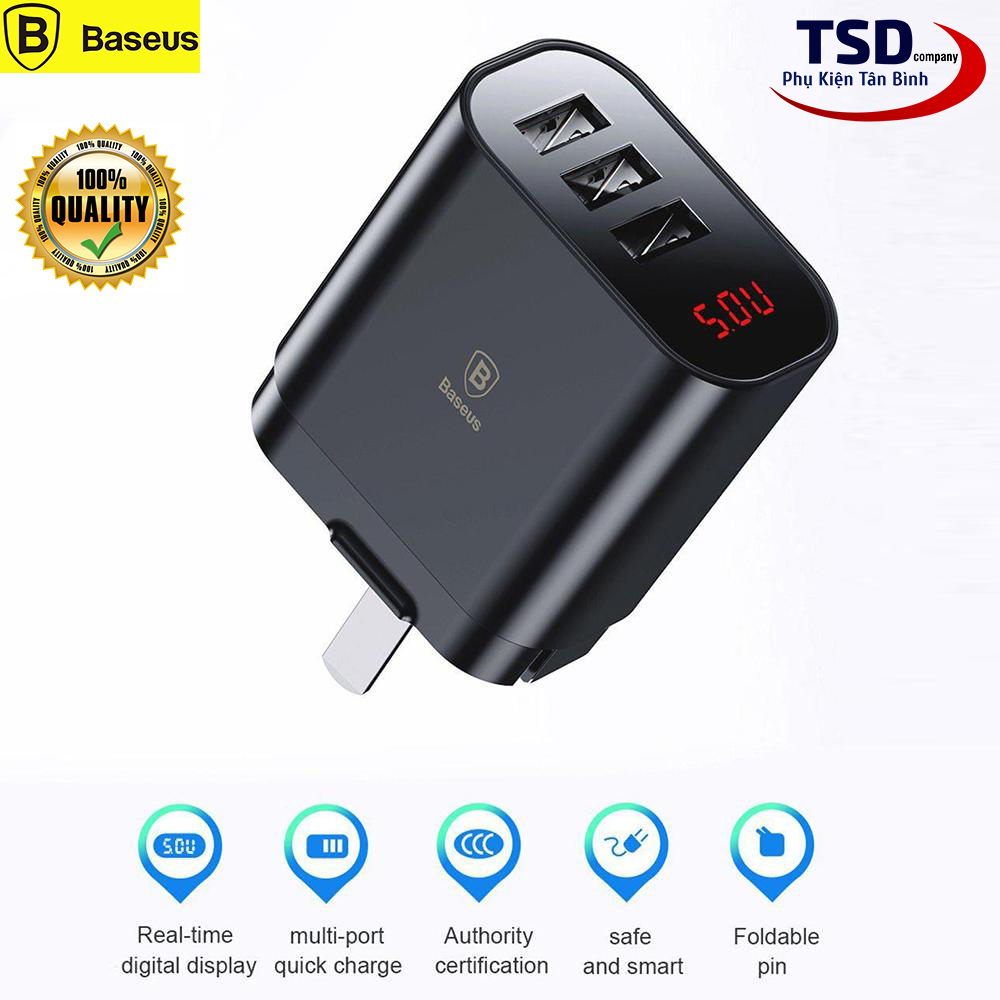 [HCM]Củ Sạc Đa Năng Baseus DY033C 3 Cổng Chính Hãng