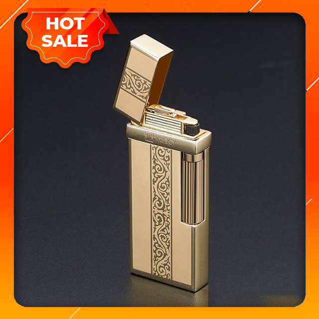 Hột Quẹt Bật Lửa Gas Đá Kuboy K7-03 Cao Cấp - Họa Tiết Hoa Văn Cực Đẹp