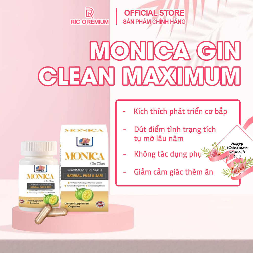 Viên Uống Giảm Cân Đốt Mỡ Monica Gin Clean Maximum Strength