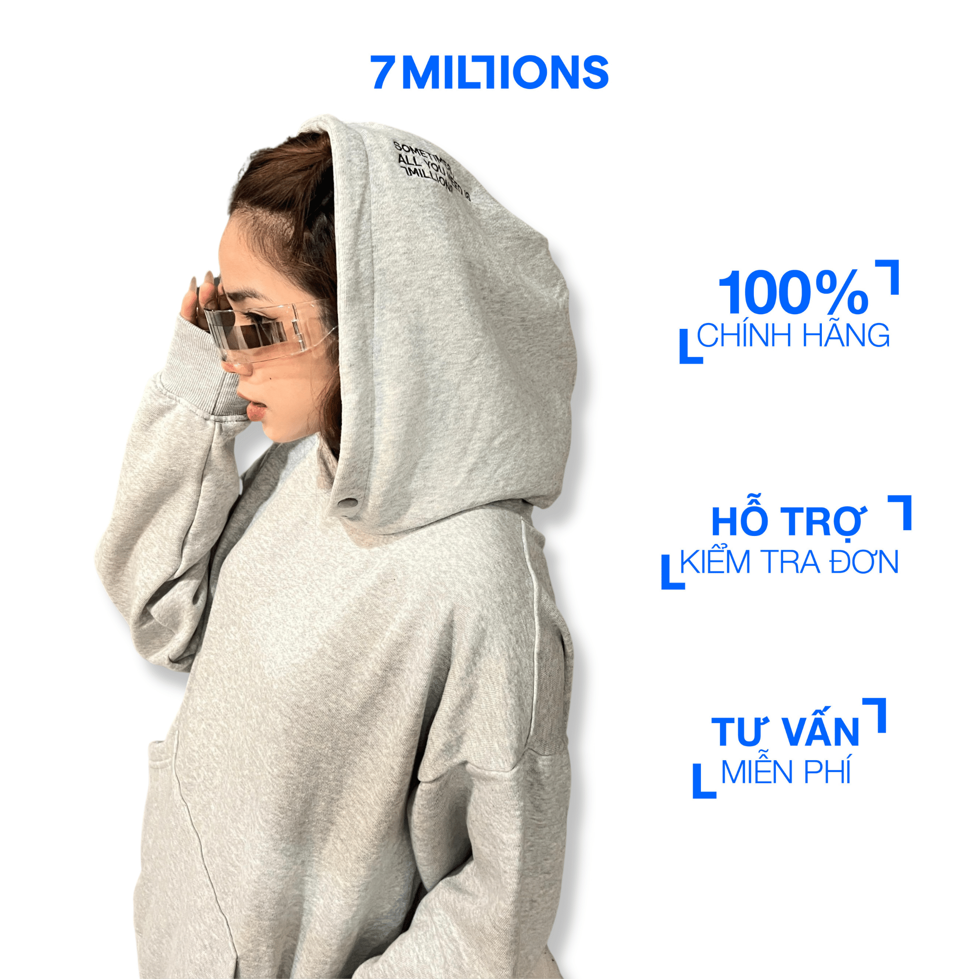 7millions áo khoác hoodie basic formal / màu xám