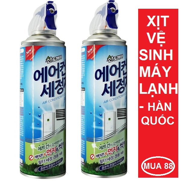 Bộ 2 chai xịt vệ sinh máy lạnh điều hòa Sandokkaebi 330ml - Nhập khẩu Hàn Quốc MSS124