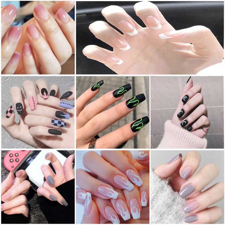 Set 24 móng tay giả nhiều kiểu dáng xinh xắn - Mua ngay sét 24 móng tay giả trang trí móng tay nghệ thuật.