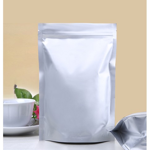 1kg Túi Zip Bạc Đáy Đứng Cỡ 22x32 Đựng 1KG Thực Phẩm. Túi Zip Bạc Một Mặt Trong Một Mặt Bạc