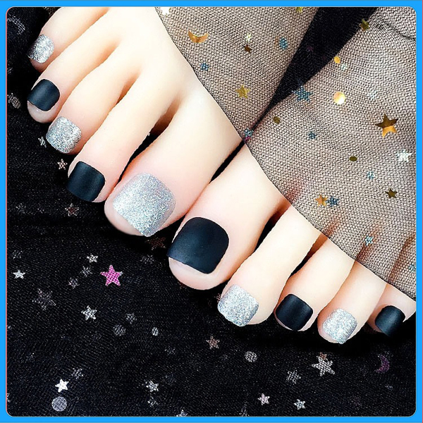 Hộp 24 Móng chân giả , nail giả , móng giả C16 (kèm keo dán)