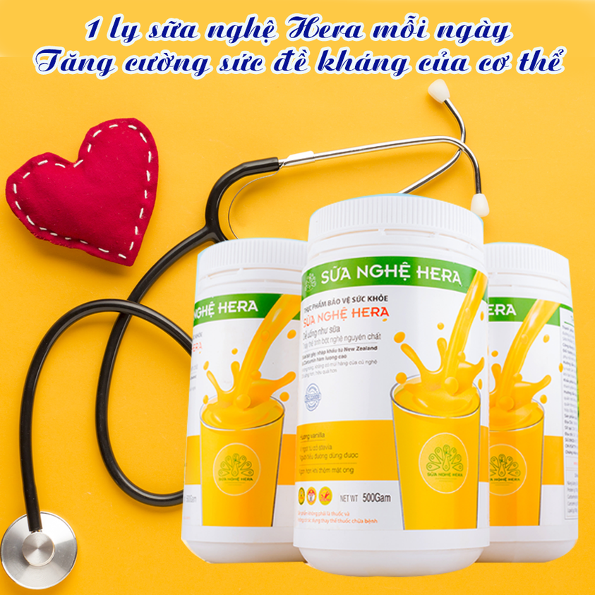[HCM]COMBO 3 SỮA NGHỆ HERA 500G - SÁNG DA - HẾT ĐAU BAO TỬ - TĂNG CƯỜNG SỨC KHỎE (Nghệ)