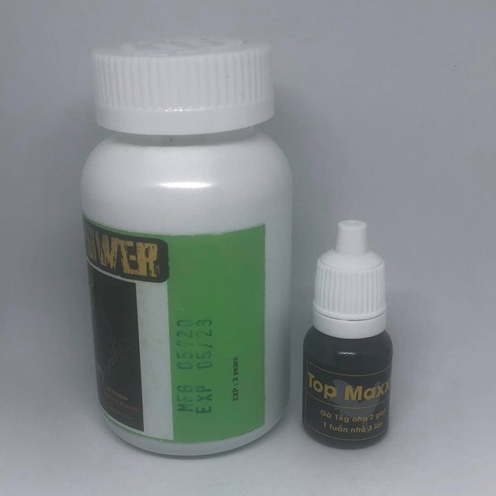 Combo nuôi hiệu quả nhộng đỏ và topmax cho gà - bộ x 2 chai