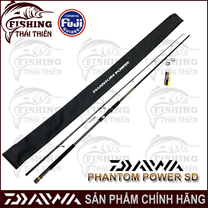 Cần câu cá Daiwa Phantom Power SD Cần 2 khúc máy đứng 2m1, 2m4, 2m7, 3m0 khoen Fuji Alconite