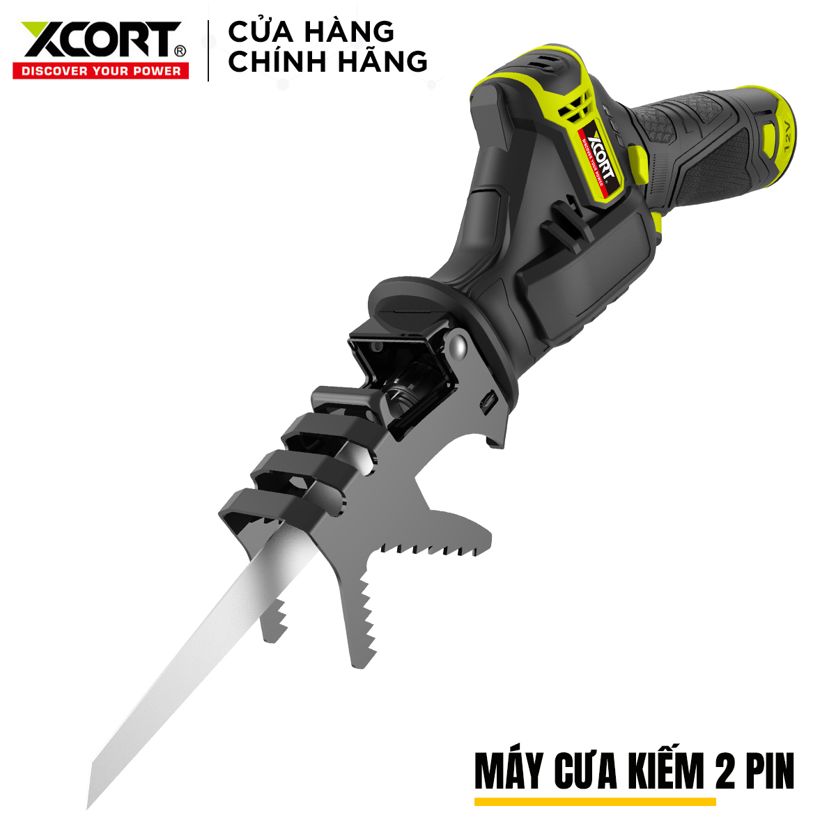 Máy cưa kiếm-Máy cưa kiếm cầm tay kèm 2 Pin 12V XCORT [Chính Hãng]