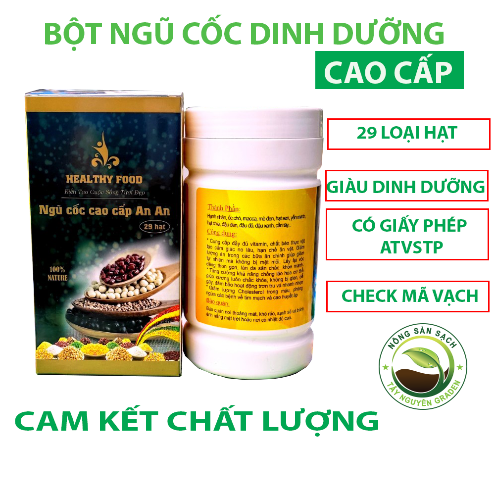 [ 2 hộp 500g] Bột ngũ cốc dinh dưỡng tăng cân - giảm cân gồm 28 loại ( các loại hạt sen điều óc chó hạnh nhân sachi mắc ca đậu xanh đậu trắng đậu nành gạo nứt....)