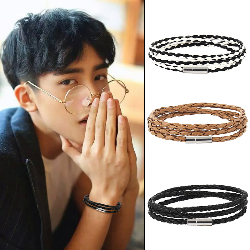 Vòng Đeo Tay Xoắn Bện Nhiều Lớp Phong Cách Hàn Quốc