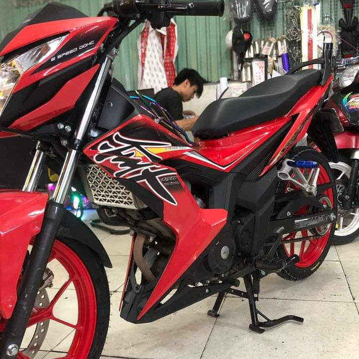 Tem rời sonic hayabusa đỏ đen chất liệu keo in mccal màng bóng