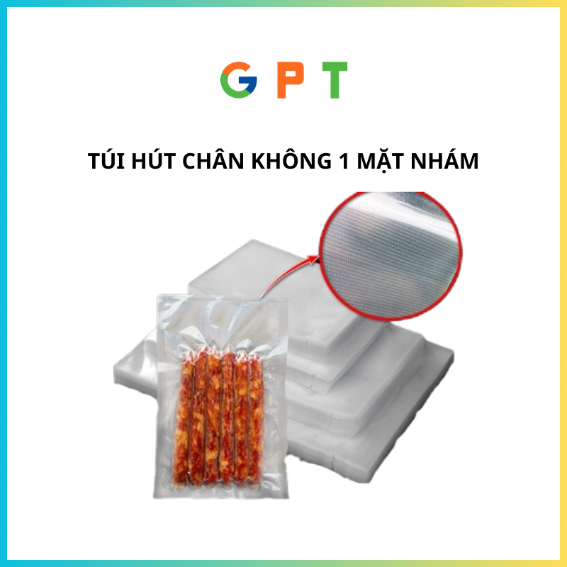 Túi hút chân không thực phẩm - túi hút chân không 1 mặt nhám - túi hút chân không cho máy kén túi - loại 1kg, 0.5kg