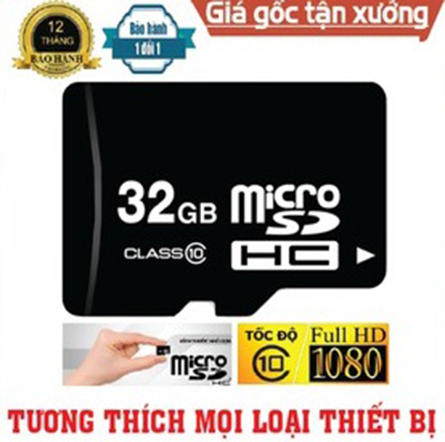 Thẻ nhớ micro SD 32G chất lượng, truy xuất dữ liệu cao Class 10 - BH 12 tháng