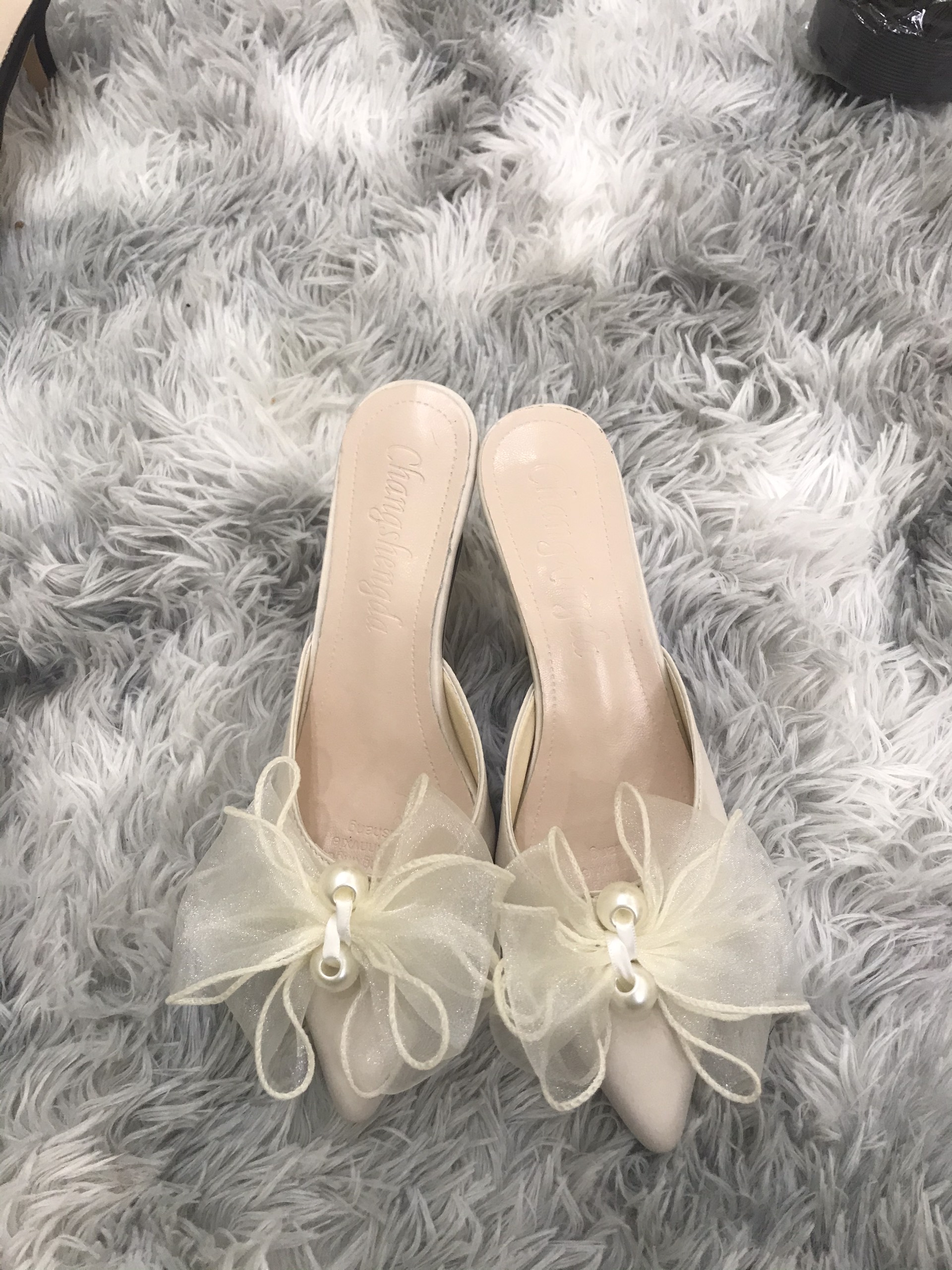 Giày cao gót 5p đính nơ ngọc siêu xinh