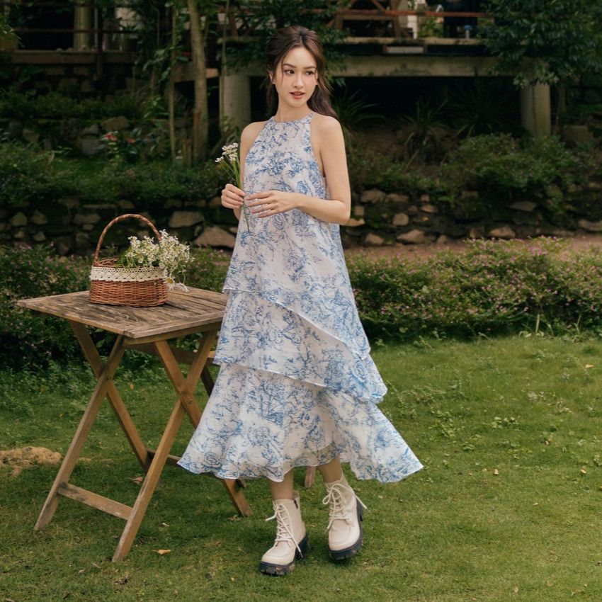 OLV - Đầm maxi hoa cổ yếm Harlow Fleur Dress