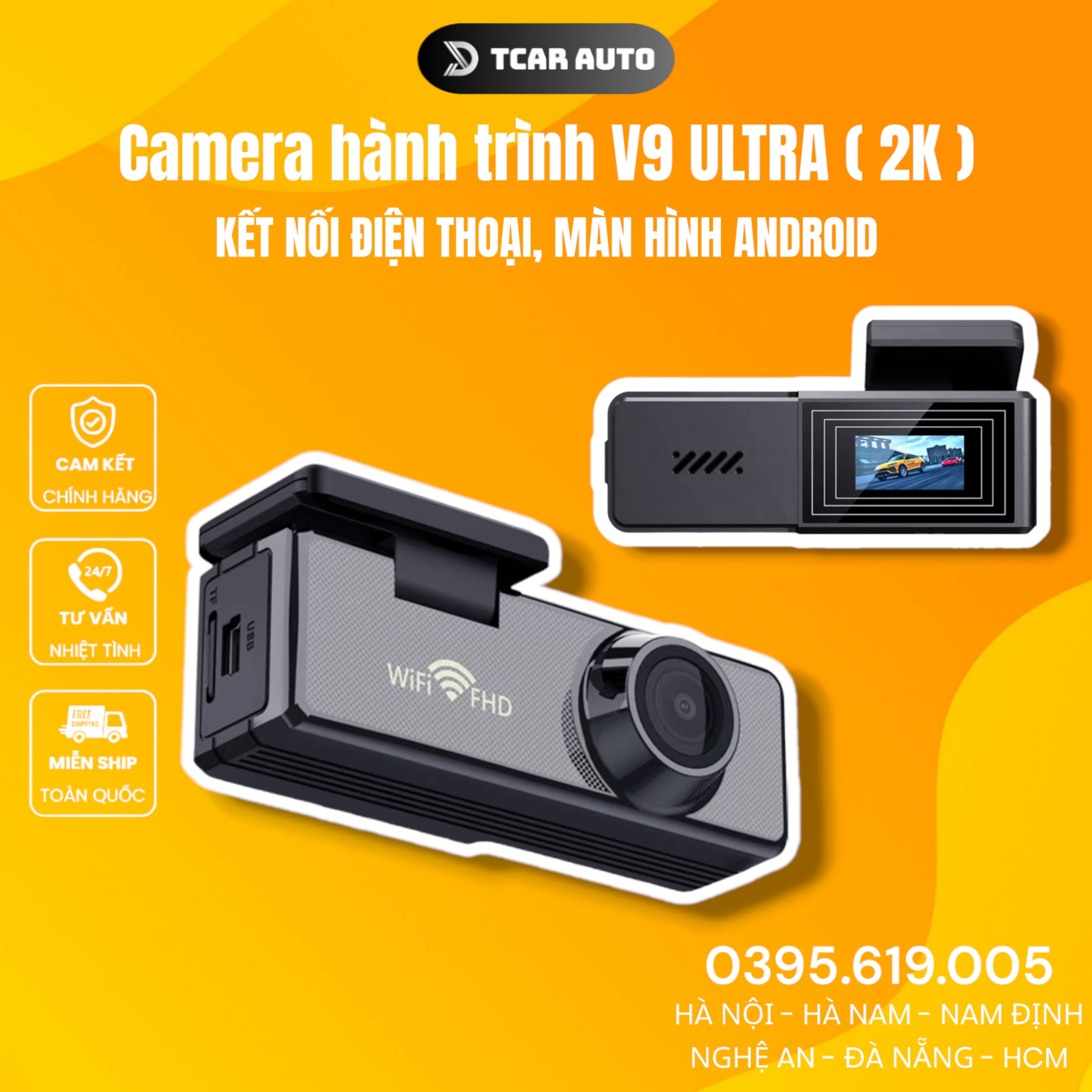 Camera hành trình WIFI V2 - V3 - V8 - V9 - V12 (4G) Full HD 1080P kết nối WIFI với điện thoại và màn android ô tô