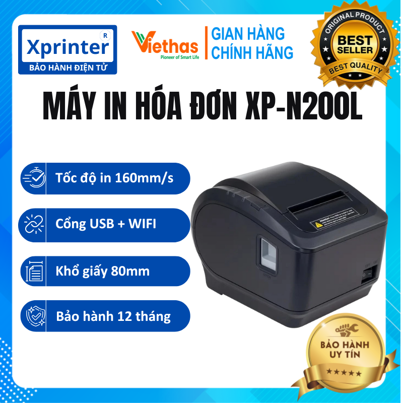 Máy in xprinter xp-n200l mới wifi dùng cho điện thoại khổ k80