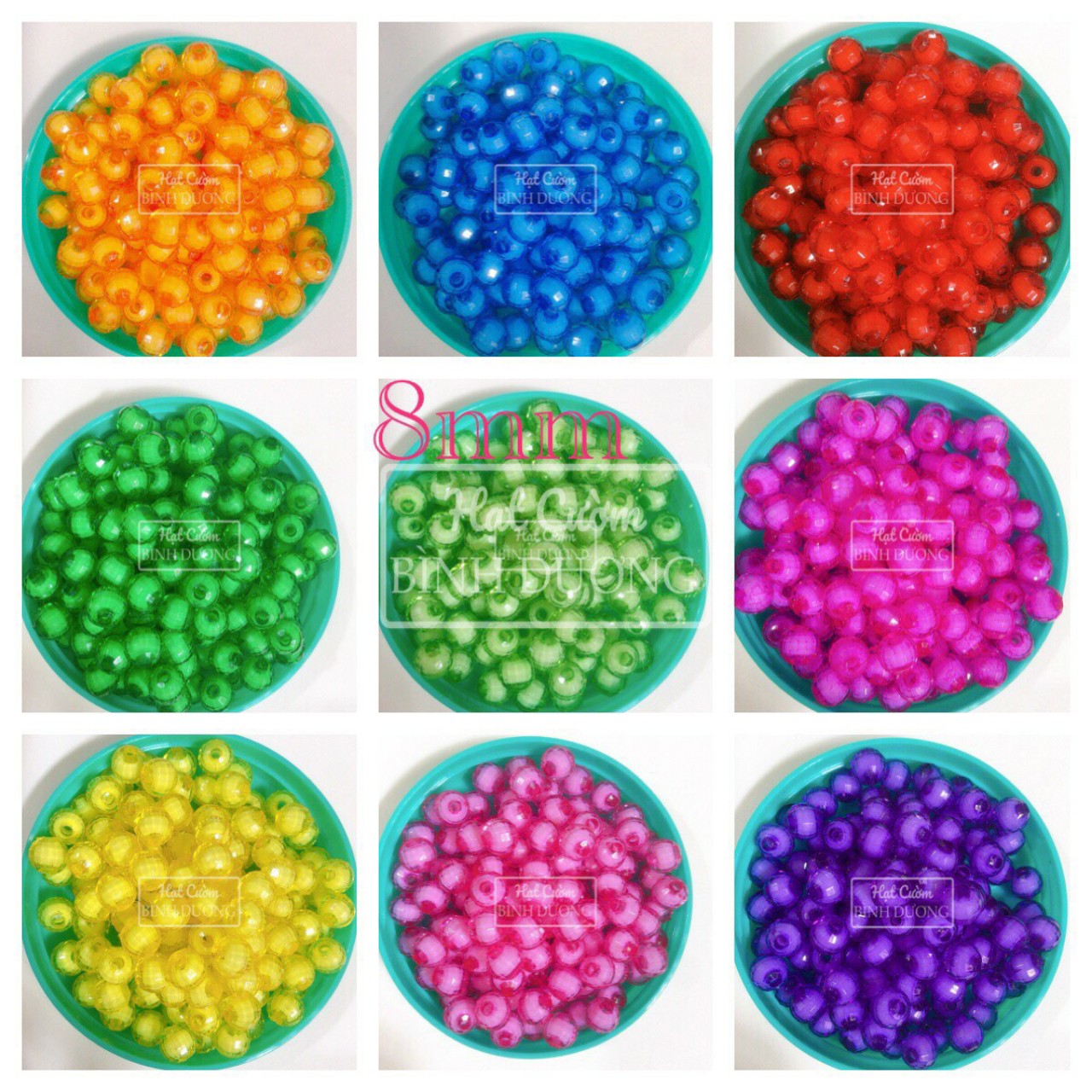 400 Hạt banh nhân nhiều màu sắc đẹp trang trí làm rèm khoảng 100gr nhựa Acrylic