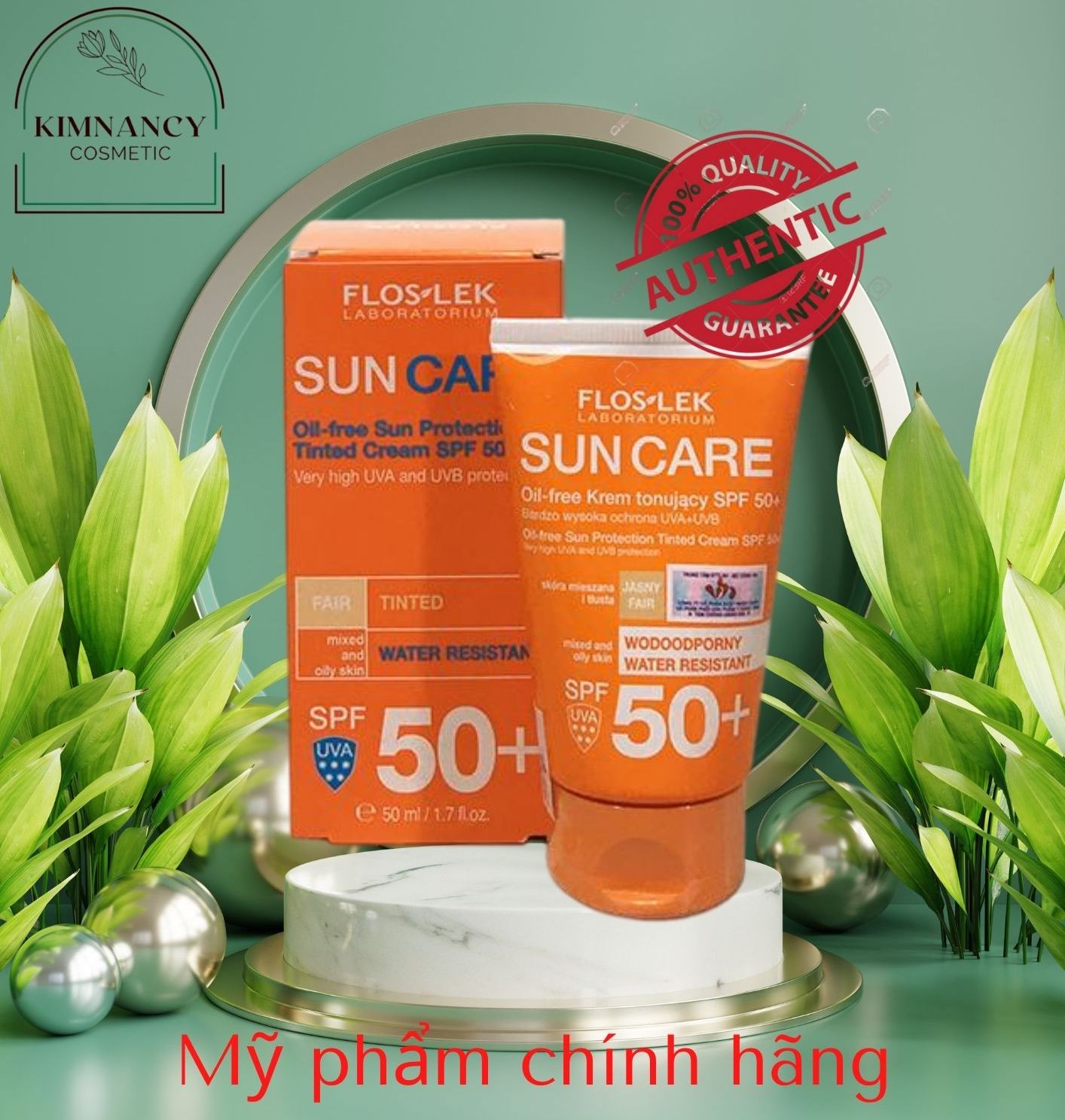 Kem chống nắng phổ rộng Floslek Laboratorium Sun Care Oil Free Cream SPF50+ 50ml - KimNancy Cosmetic