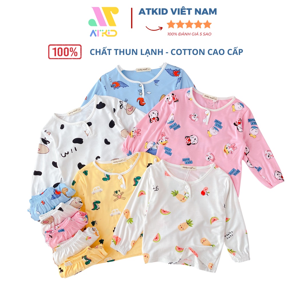 Bộ quần áo trẻ em cối xay gió dễ thương chất thun lạnh cao cấp ATKID cho bé trai bé gái
